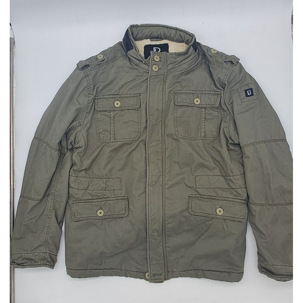 Brandit Britannia Winter Jacket Mens XL Olive Green Sherpa Fleece Military Coat